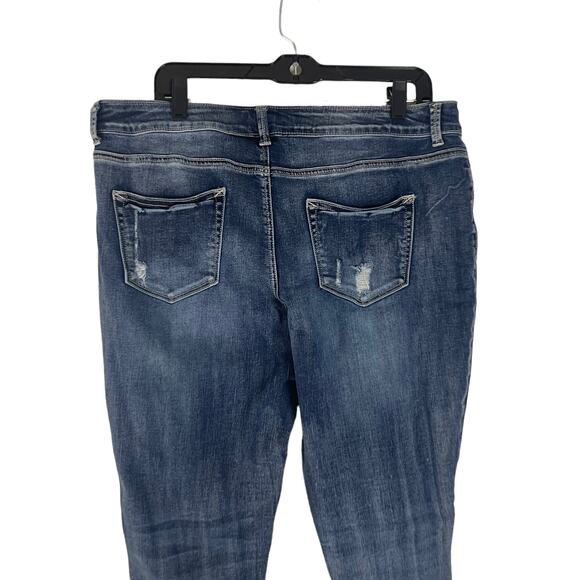 Maurices Women's Size XL W 36 Plaid Patch Fall Distressed Skinny Jeans - Picture 7 of 11